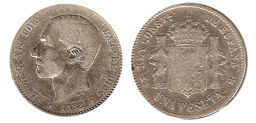 1 peseta 1882